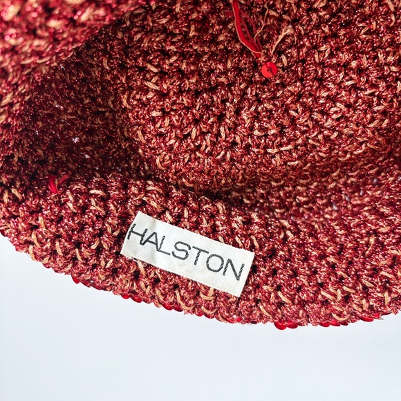 Vintage 1970s Halston Sequin Skull Cap Beanie – Red Disco Era Studio 54 Glam - Picture 12 of 12